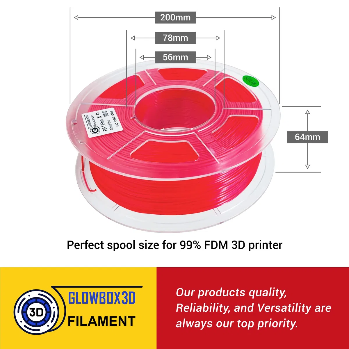 Filament PLA pour imprimante 3D de 1,75 mm avec précision dimensionnelle de +/- 0,02 mm, filament d'impression 3D prend en charge toutes les imprimantes FDM/FFF et stylos 3D, filament 3D