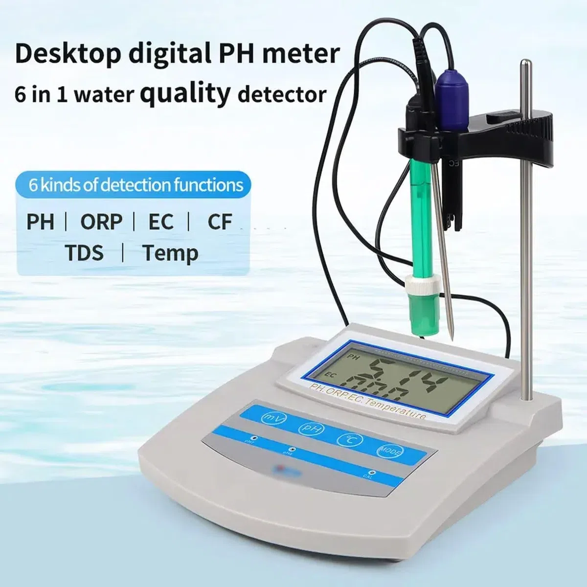 PH-mètre numérique avec compensation de température, stockage de données pour laboratoire, aquarium, pêche, mesures précises pour tester la qualité de l'eau