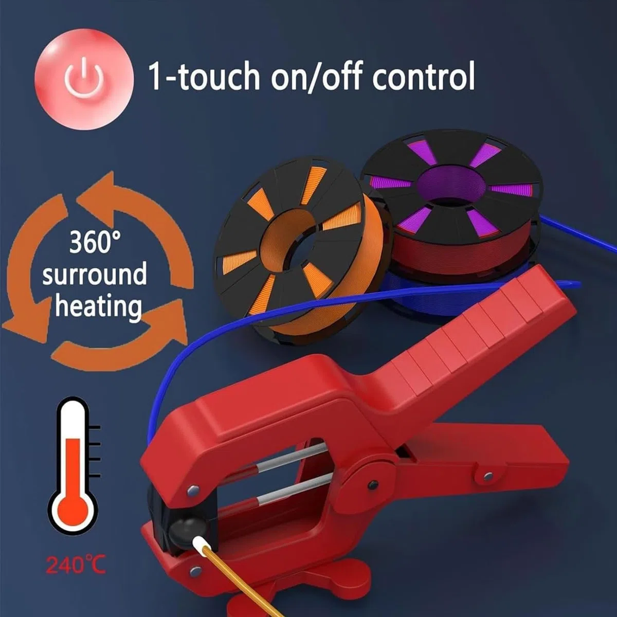 Pince à filament pour imprimante 3D avec chauffage rapide et minuterie réglable pour réparation et assemblage