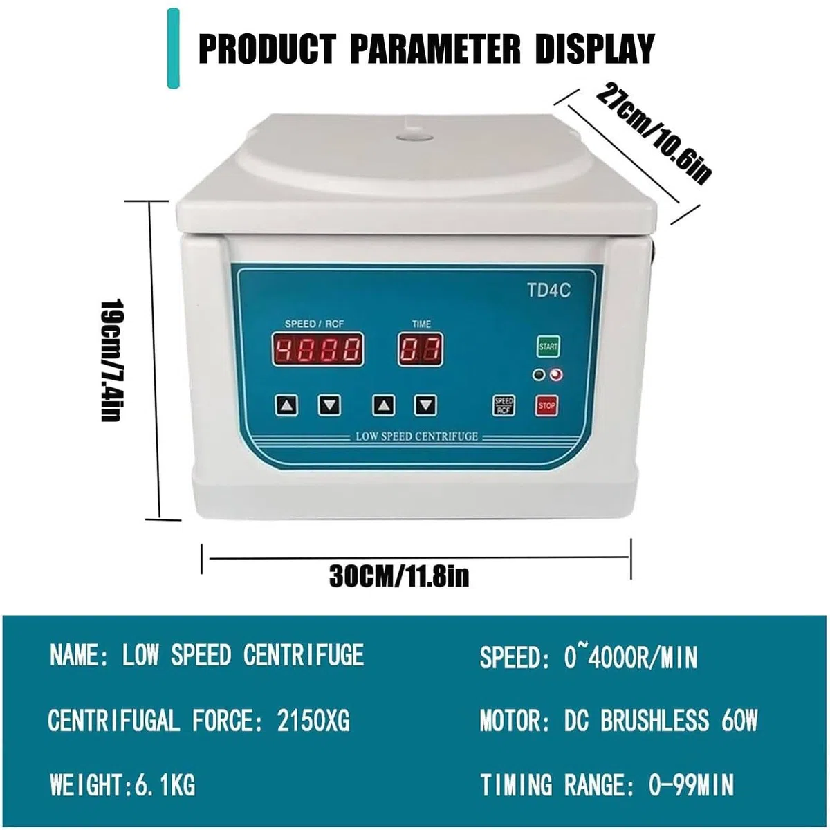 Centrifugeuse De Table De Laboratoire PRP 6 X 15/8 X 15/12 X 10ml, Mini Centrifugeuse Scientifique avec Minuterie 0-99 Mins Vitesse Réglable