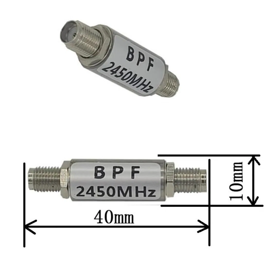 Filtre passe-bande 2,4 G/2450 MHz 2400 MHz/2450 MHz cartographie WiFi télécommande portée étendue 2400-2483 scie WiFi Bluetooth Zigbee anti-brouillage connecteur SMA spécial (rond)