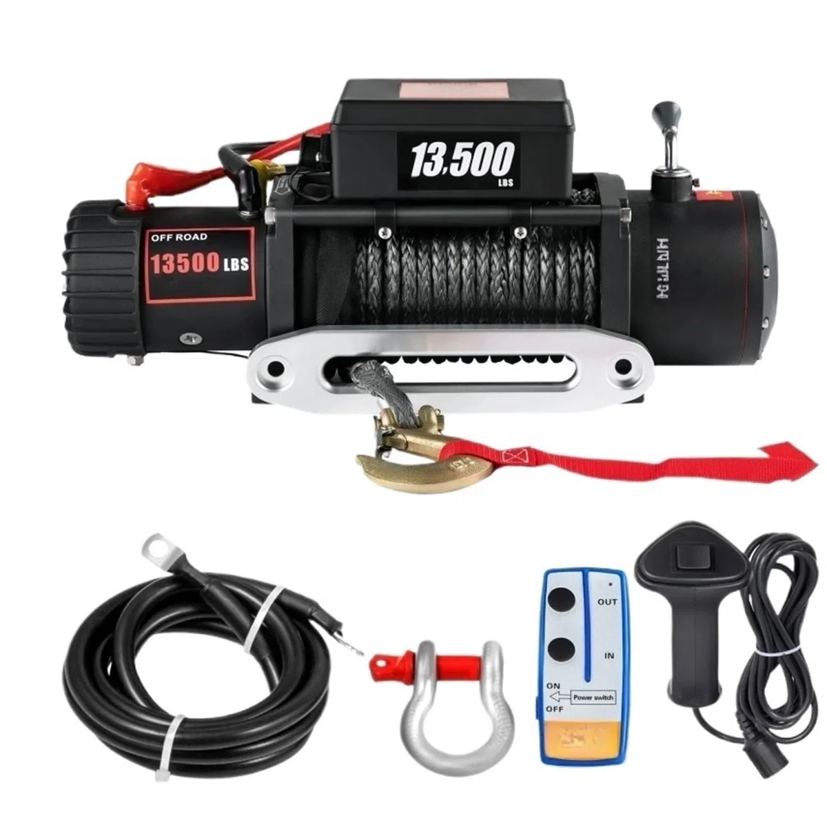 Treuils électriques Treuil Électrique 13500LBS, Corde De Pour Camion, 12V, Avec Télécommande, Pour Remorque Voiture 4x4, ATV