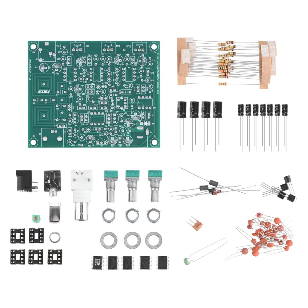 Kit de Bricolage Récepteur Radio Aviation Airband avec Filtre Passe-Bande 118-136 MHz AM Haute Sensibilité Antenne VHF pour Écoute Aviation Loisir et Maintenance