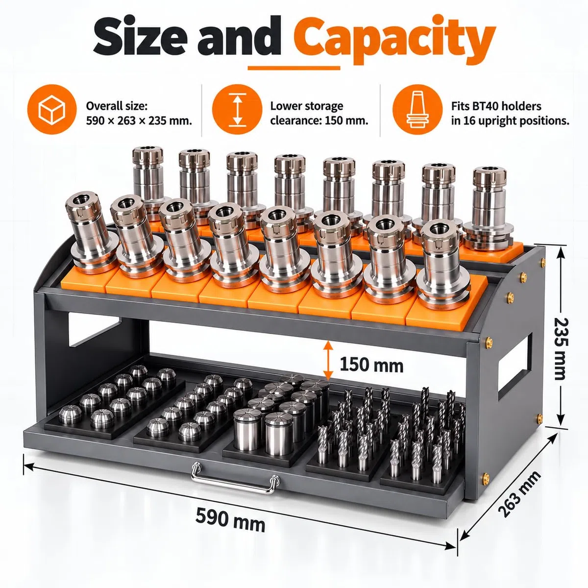 Organisateurs de support de stockage d'outils CNC, ajustement BT40