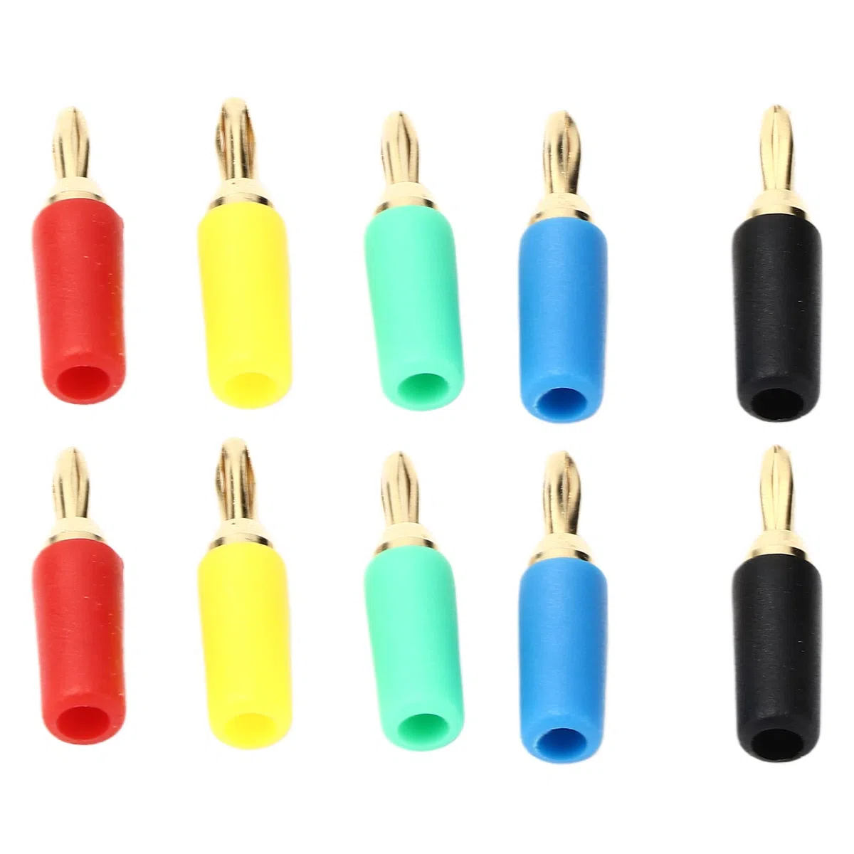 Yctze Fiches Banane Plaquées Or 2.5mm, Connecteurs à Souder pour Projets Fiables et électroniques, 10 Pièces