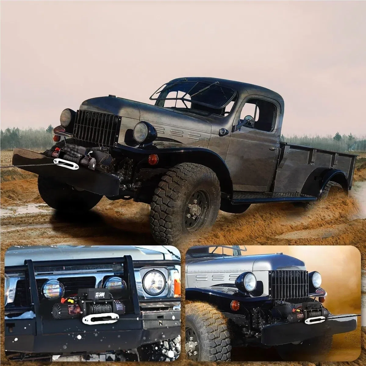 Treuils électriques Treuil Électrique 13500LBS, Corde De Pour Camion, 12V, Avec Télécommande, Pour Remorque Voiture 4x4, ATV