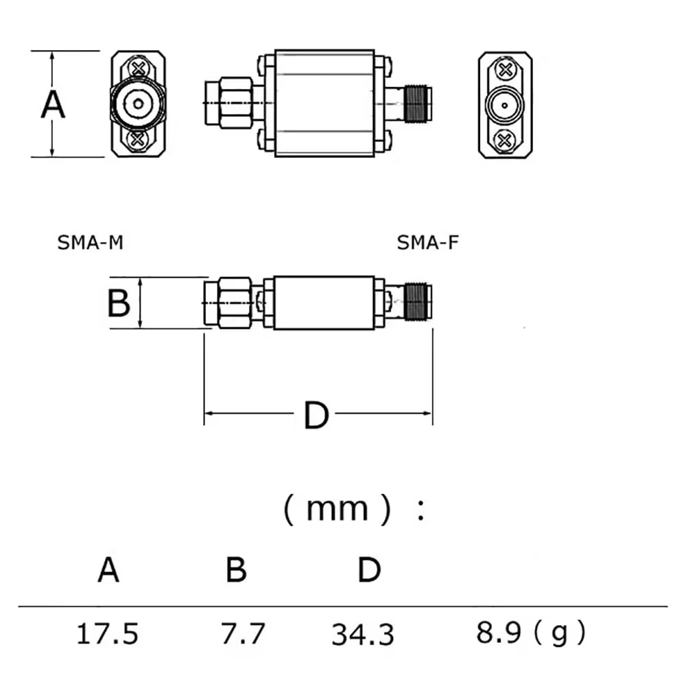 Filtre passe-bande 2,4 GHz 2450 MHz pour WiFi/Bluetooth/Zigbee anti-interférence, interface SMA