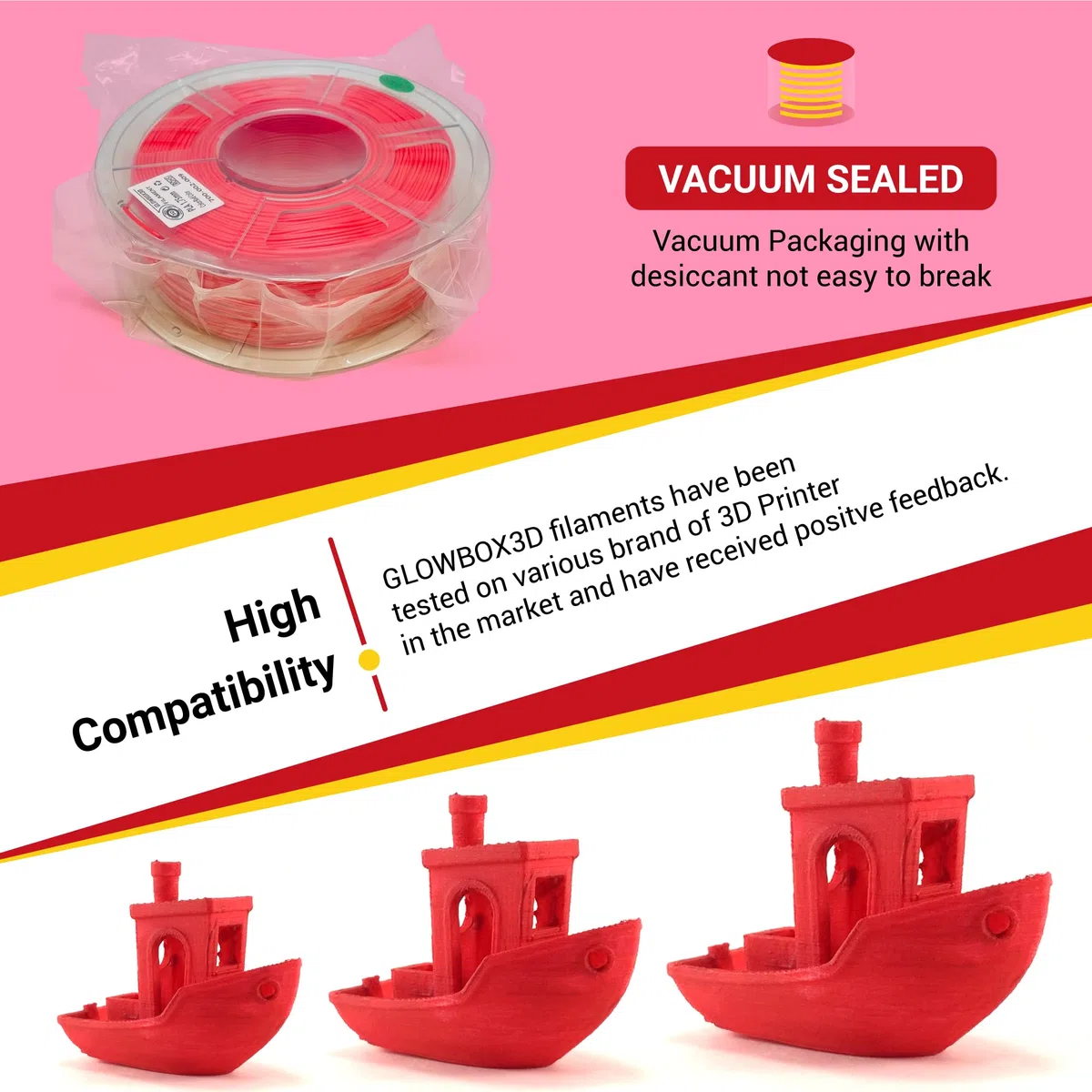 Filament PLA pour imprimante 3D de 1,75 mm avec précision dimensionnelle de +/- 0,02 mm, filament d'impression 3D prend en charge toutes les imprimantes FDM/FFF et stylos 3D, filament 3D