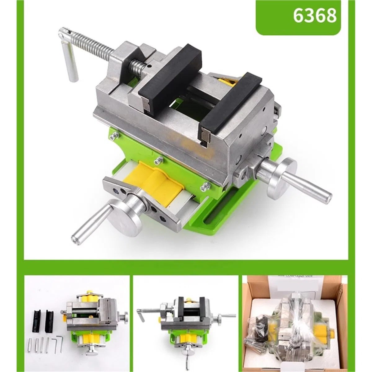 Étau de perçage et fraisage à glissière croisée 2 en 1 alliage d'aluminium for table travail composée, étau croix for perceuse colonne Travail du bois(Not rotatable)