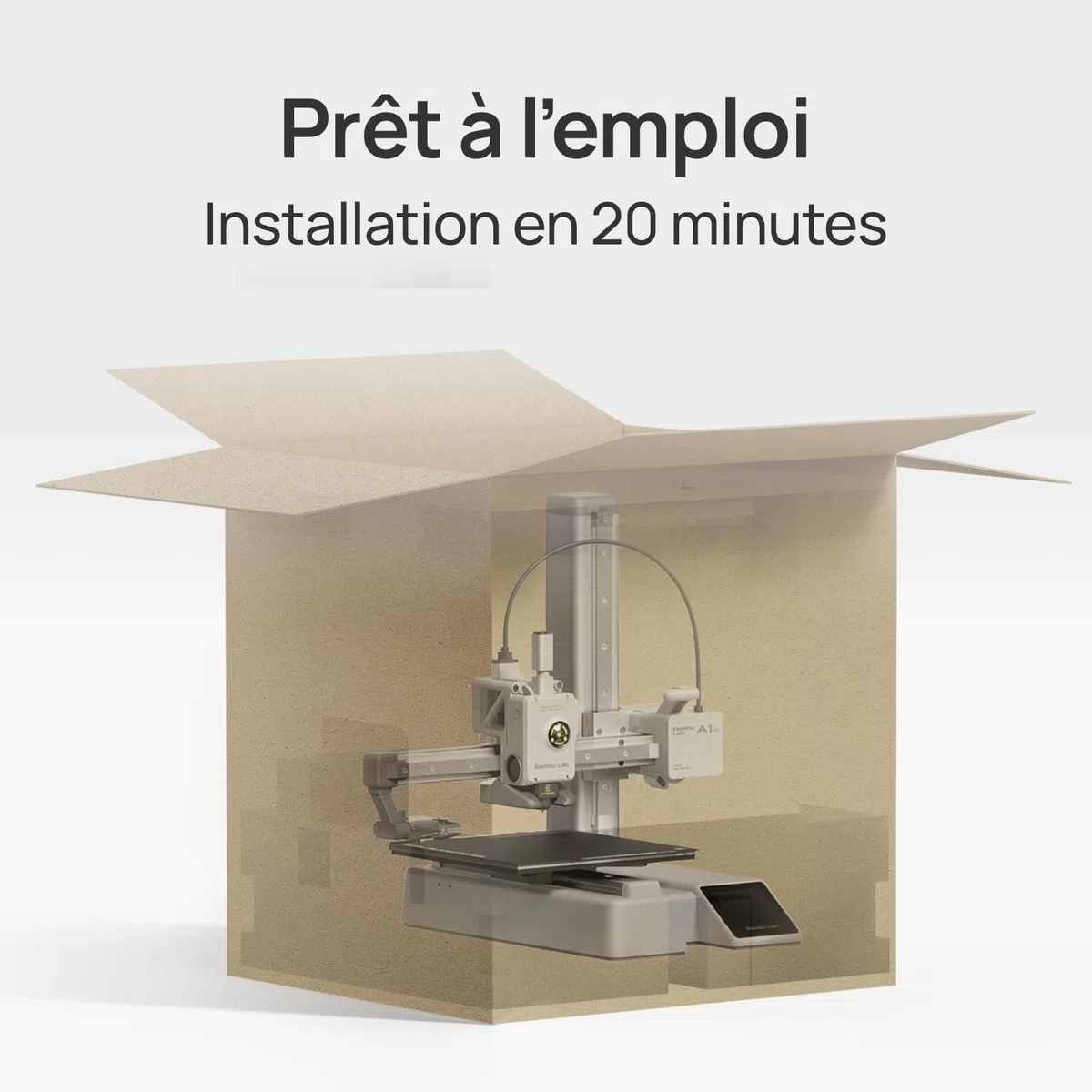 Bambu Lab A1 Mini Imprimante 3D+Lampe LED, Montage en 20Mins pour Débutant