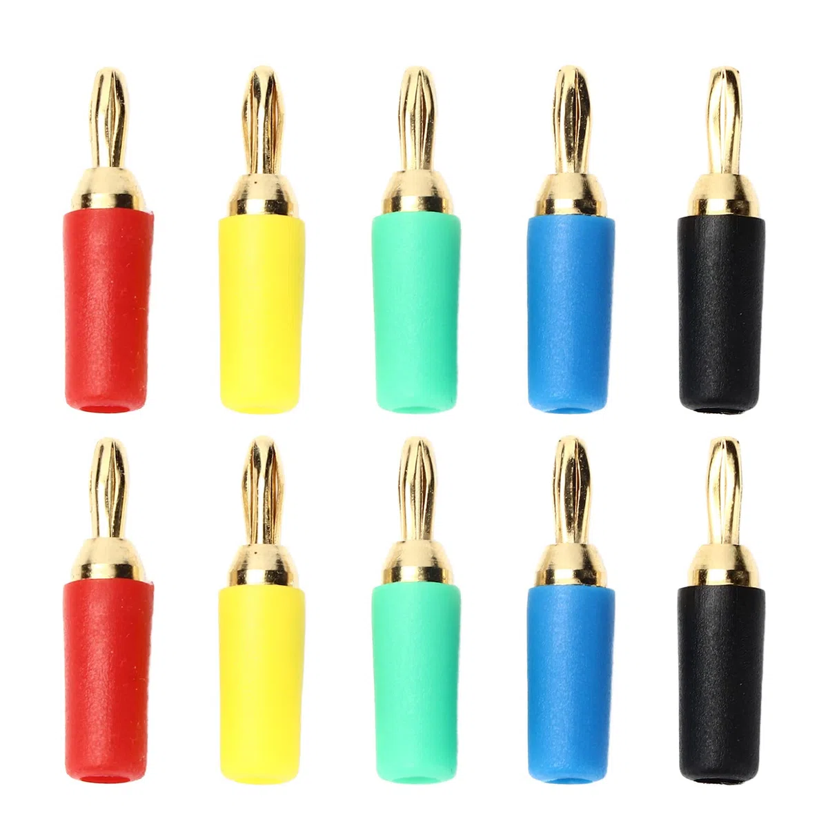Yctze Fiches Banane Plaquées Or 2.5mm, Connecteurs à Souder pour Projets Fiables et électroniques, 10 Pièces