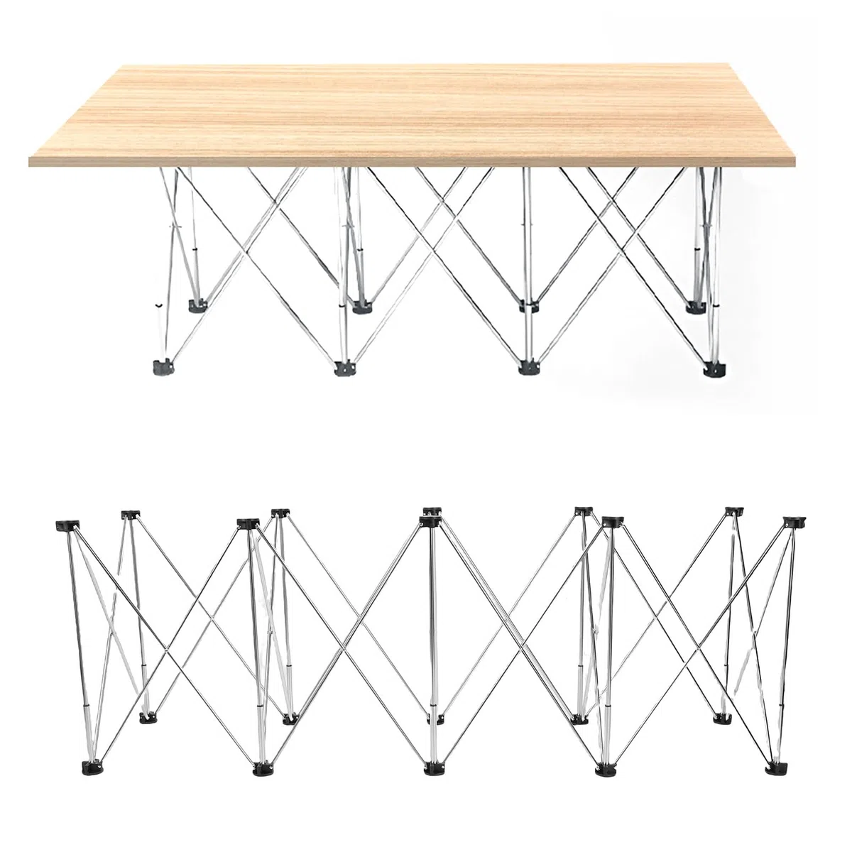 Table de Travail Portable, 222x60x73cm, Capacité 998 Kg, Plan de