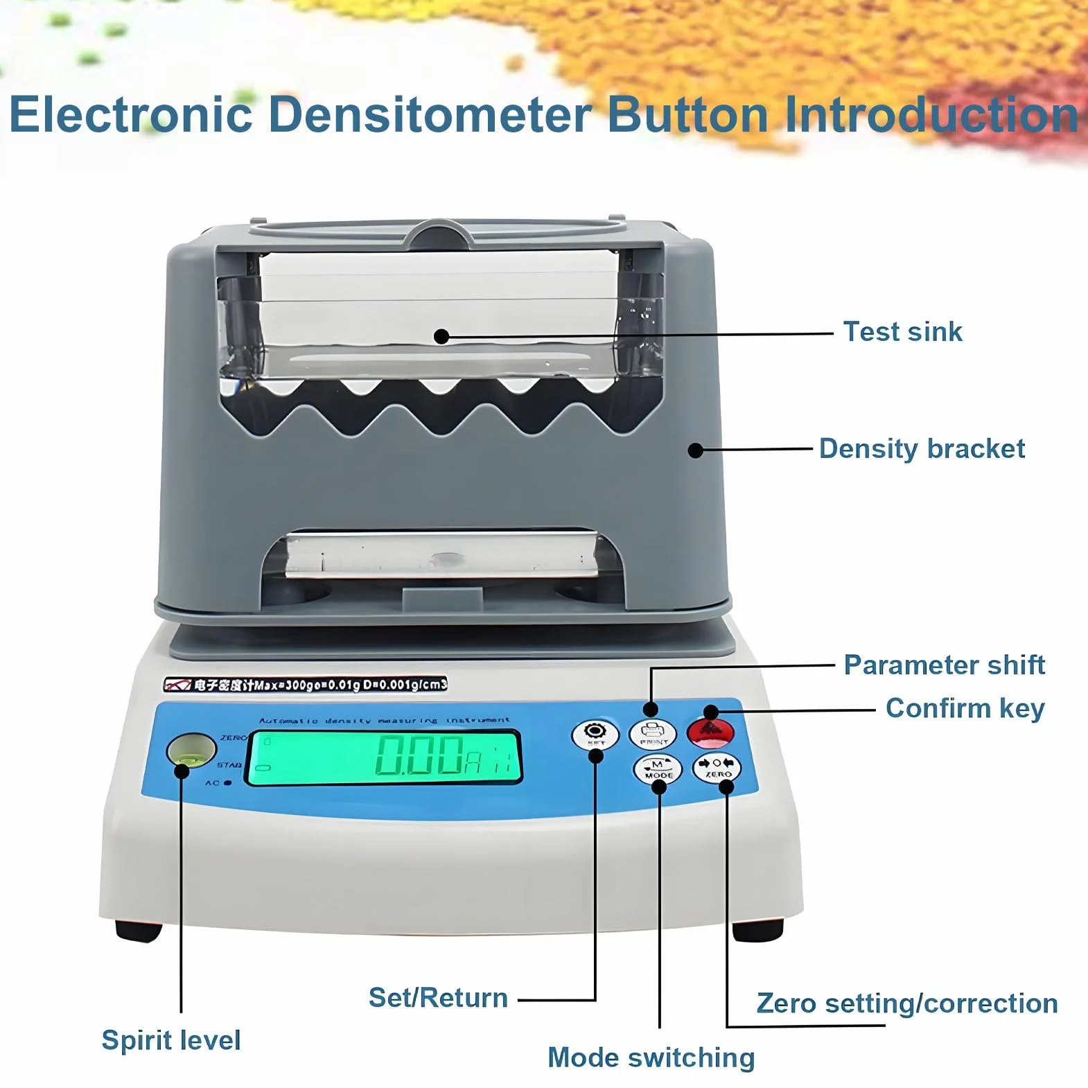Densimètre numérique de Haute précision (0,001 g/cm³), analyseur électronique, testeur de densité numérique pour Solides de 300 g