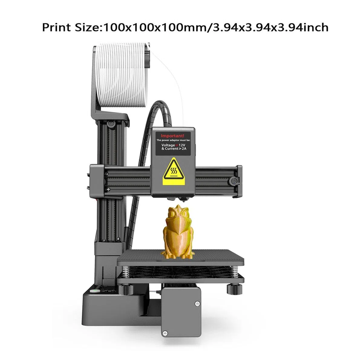 Ticfox Imprimante 3D polyvalente pour débutant, avec technologie multiplex de fréquence, haute précision, petite machine d'impression 3D pour expériences d'apprentissage, projets créatifs, etc. (noir)