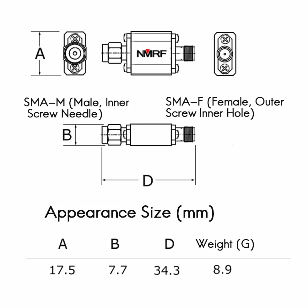 FBP-2400 2.4G 2450MHz Filtre Passe-Bande Zigbee Anti-Brouillage Interface SMA DéDiéE