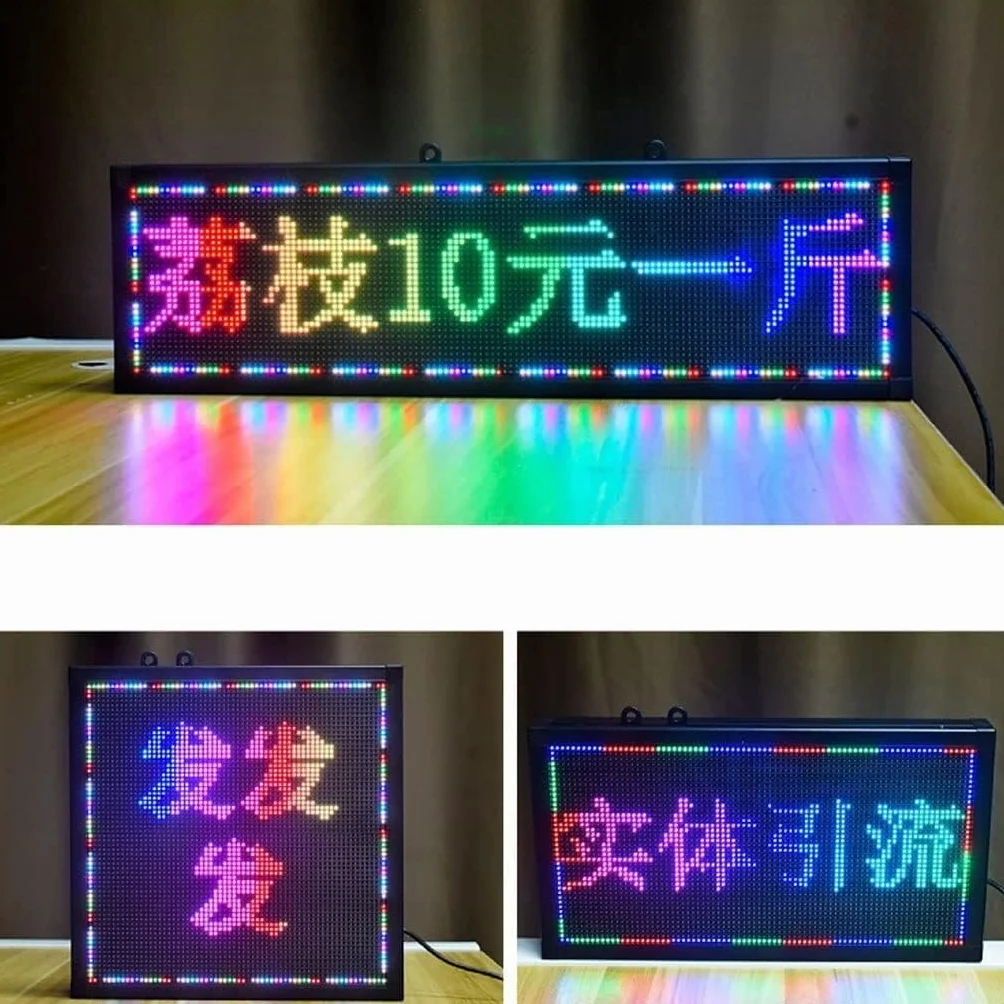 LED défilement signalisation LED défilement Panneau d'affichage Couleur Affichage électronique Message Panneau d'affichage for Magasin, Restaurant(67cm*19cm)