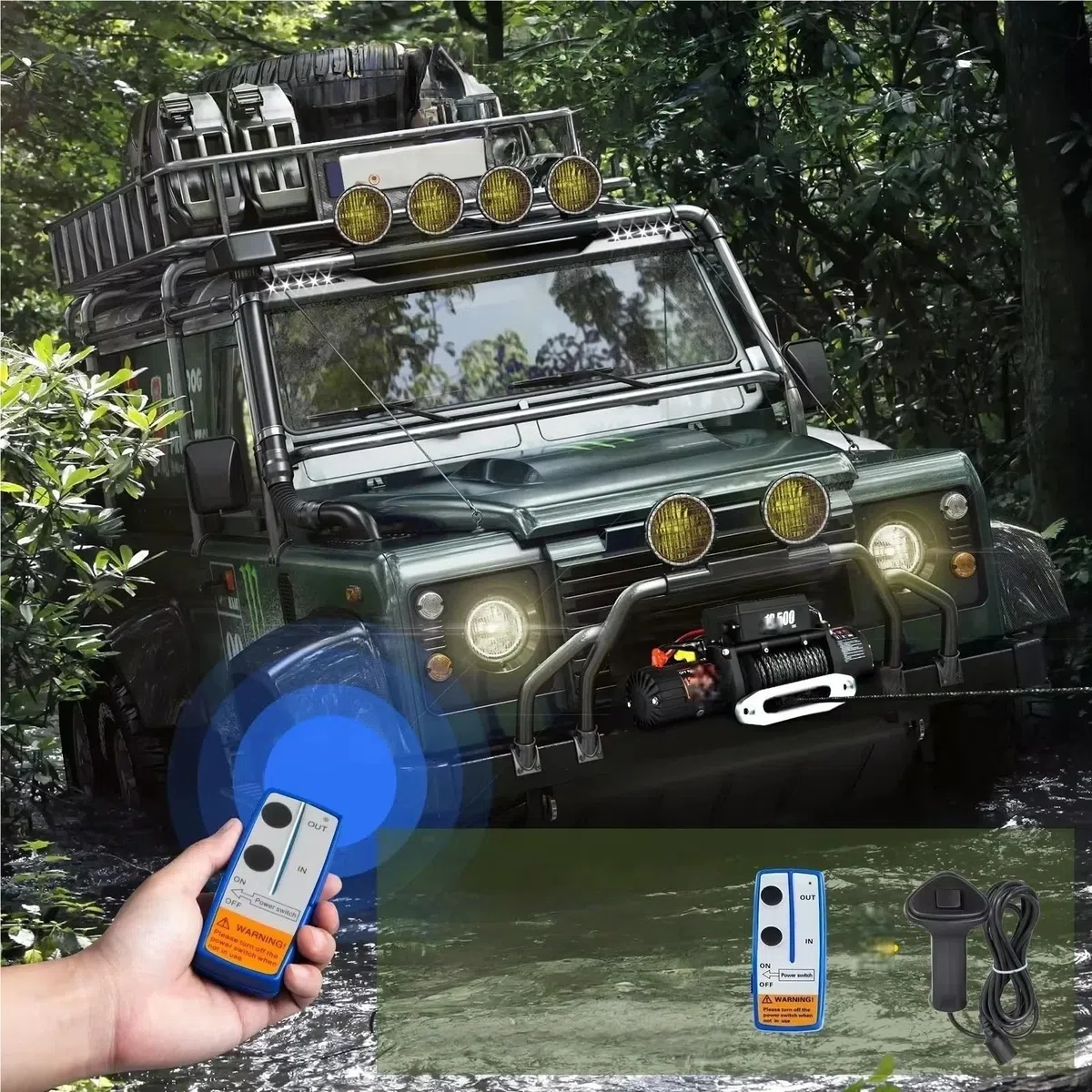 Treuils électriques Treuil électrique 13500LBS 12V, corde de remorquage synthétique, grue levage 24M/92 pieds pour voiture 4x4 Palan électrique