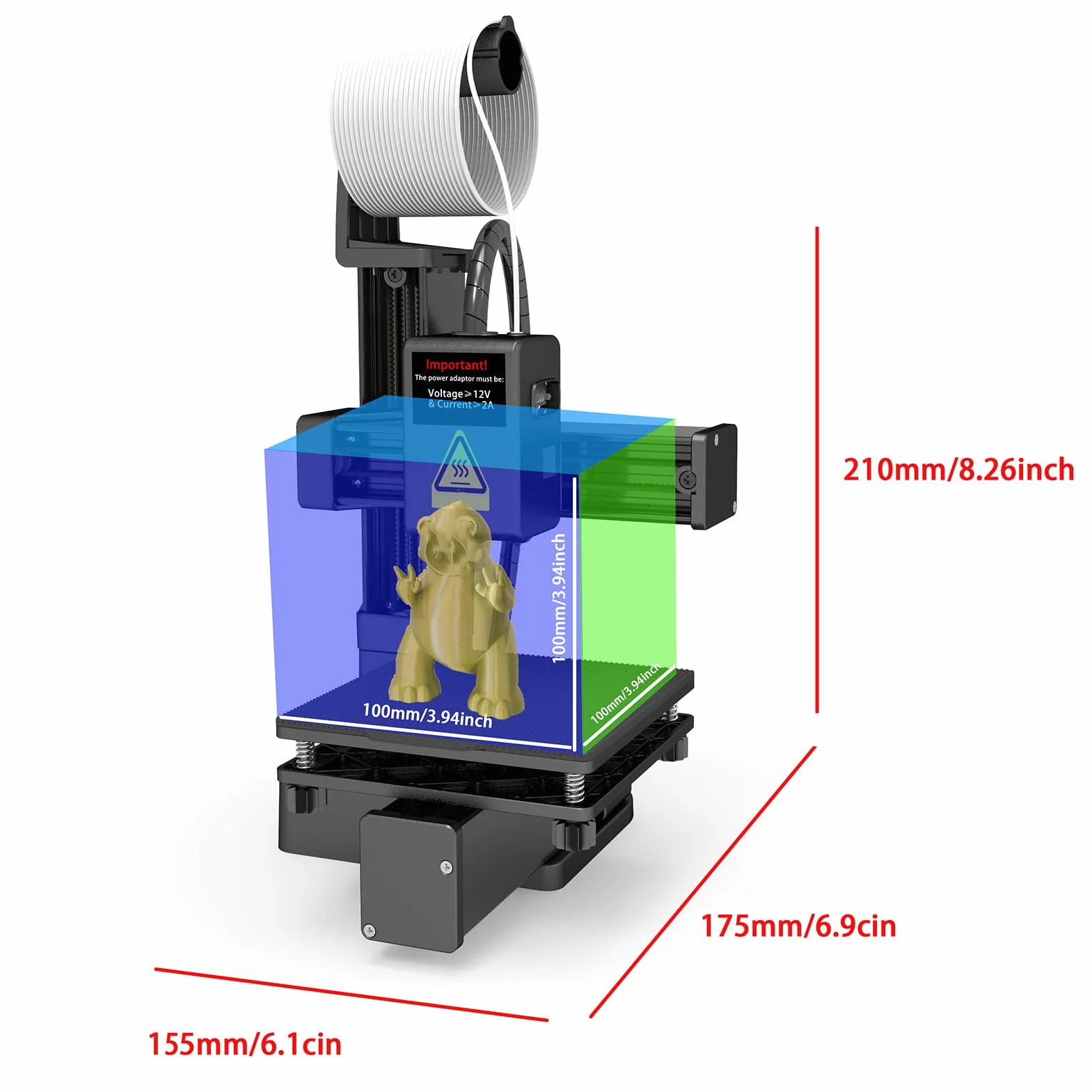 EMUKOEP Imprimante 3D Polyvalente pour Débutant, Haute Précision avec Technologie de Multiplexage par Répartition en Fréquence, Petite Machine d'impression 3D pour Projets Créatifs (Noire)
