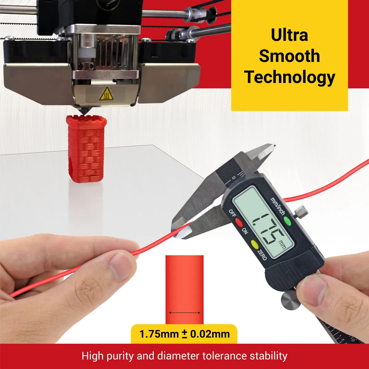 Filament PLA pour imprimante 3D de 1,75 mm avec précision dimensionnelle de +/- 0,02 mm, filament d'impression 3D prend en charge toutes les imprimantes FDM/FFF et stylos 3D, filament 3D