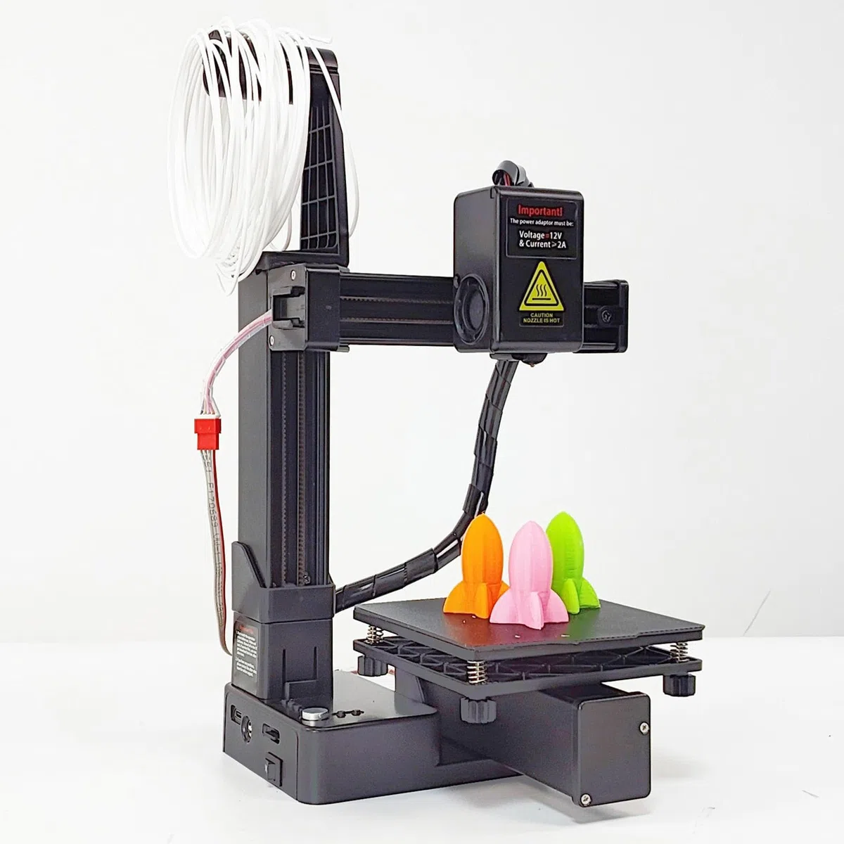 Ticfox Imprimante 3D polyvalente pour débutant, avec technologie multiplex de fréquence, haute précision, petite machine d'impression 3D pour expériences d'apprentissage, projets créatifs, etc. (noir)